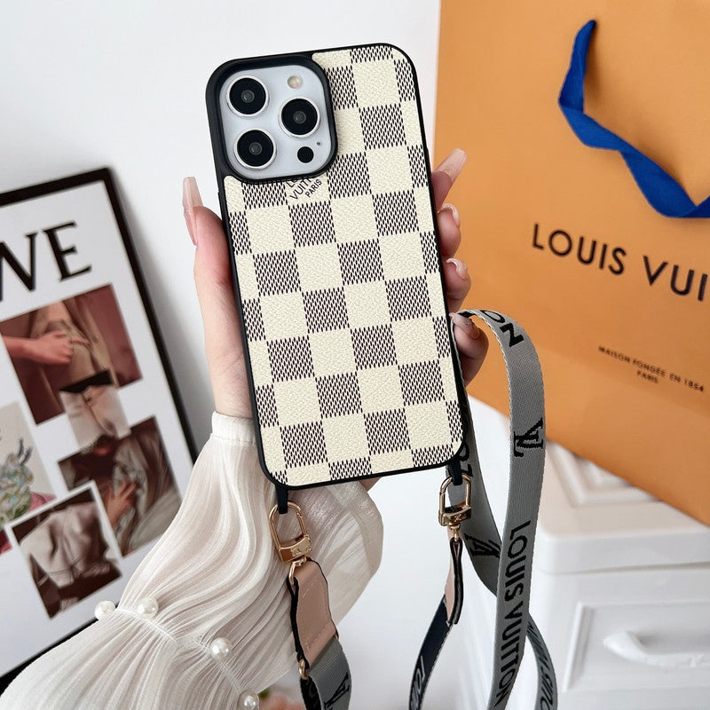 Lou Black & White Crossbody Case iPhone