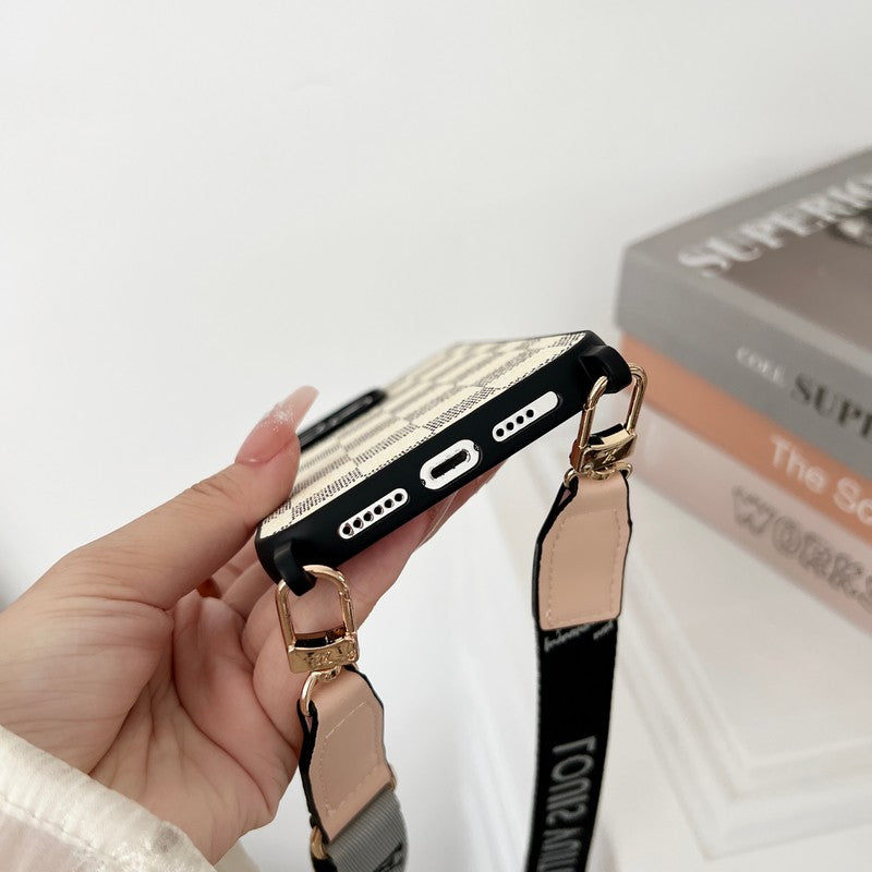 Lou Black & White Crossbody Case iPhone