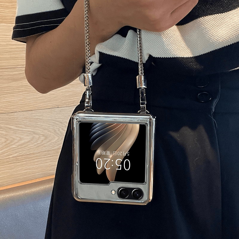 Samsung Makeup Mirror Hand Silver Chain Galaxy Z Flip 6/5/4/3