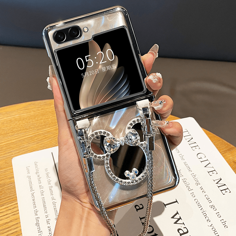 Samsung Makeup Mirror Hand Silver Chain Galaxy Z Flip 6/5/4/3