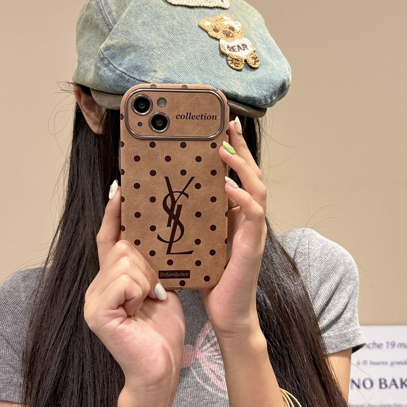 Caso para iPhone de couro marrom