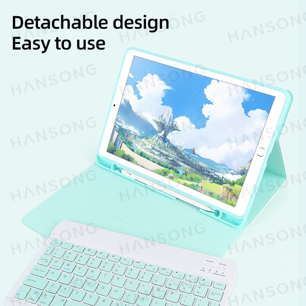 PU Leather iPad Case with Stand and Keyboard