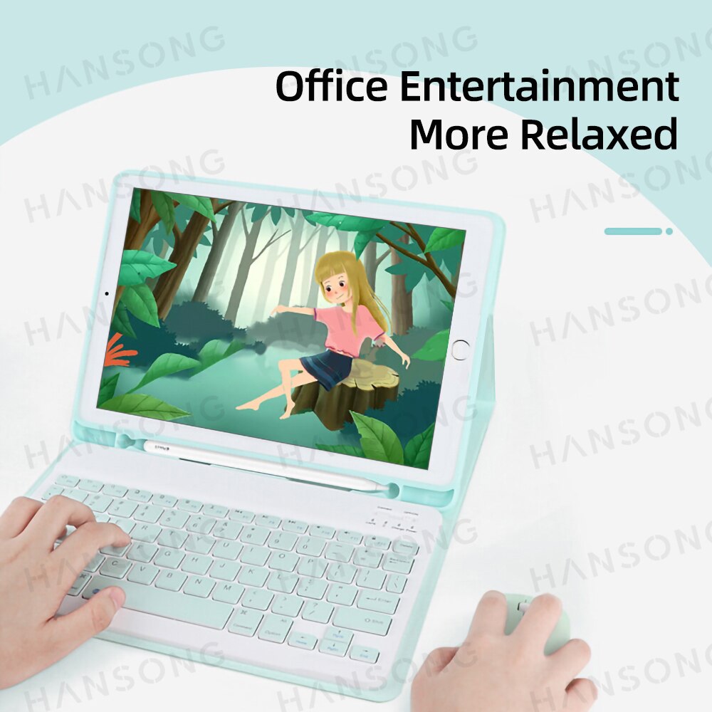 PU Leather iPad Case with Stand and Keyboard