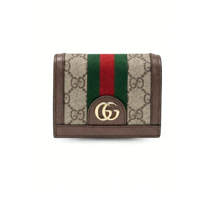 Ophidia GG Card Case Wallet Supreme Canvas Beige For Women‎ 4.3in/11cm 523155 96IWG 8745