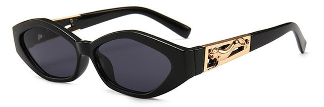 Shauna Diamond Sharp Fashion Metal Jumping Cheetah Decoration Fashion Women Small Cat Eye Sunglasses