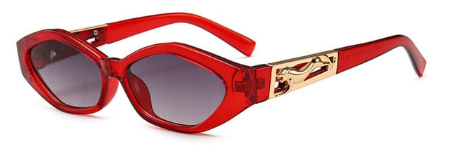 Shauna Diamond Sharp Fashion Metal Jumping Cheetah Decoration Fashion Women Small Cat Eye Sunglasses