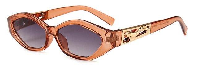 Shauna Diamond Sharp Fashion Metal Jumping Cheetah Decoration Fashion Women Small Cat Eye Sunglasses