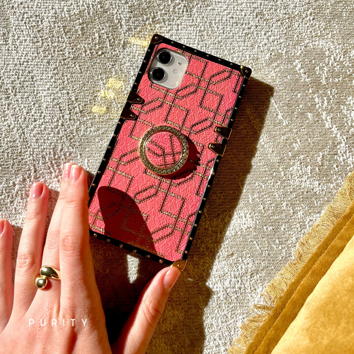 Samsung Case med ring "Peach"